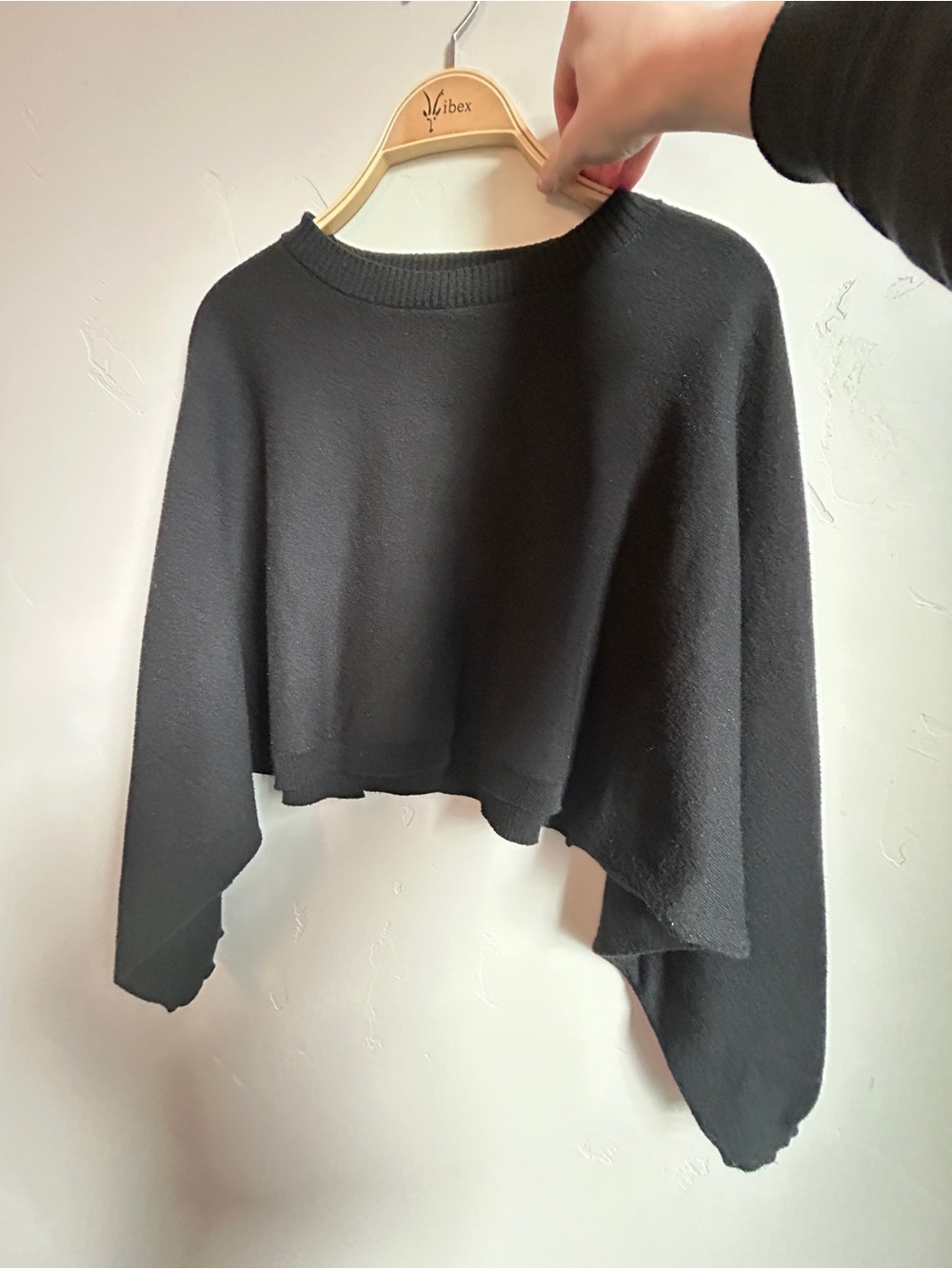 Princess Polly Black Cropped Crewneck Sweater